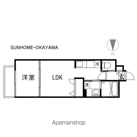 月光 岡山駅西口弐番館の間取り写真