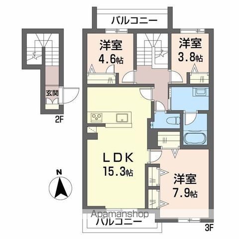 シャーメゾンプリメラ久留米の間取り写真