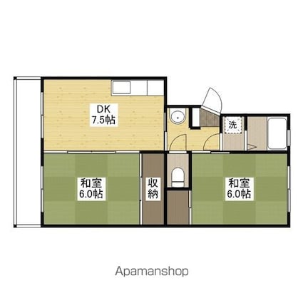 しづマンション[2DK/44m2]の間取図