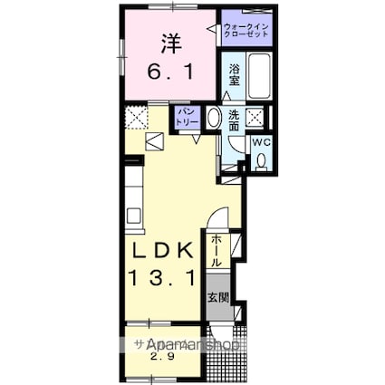 マルセリナ[1LDK/51.74m2]の間取図
