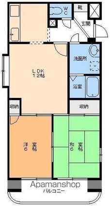 シャンピア味酒[2LDK/53m2]の間取図
