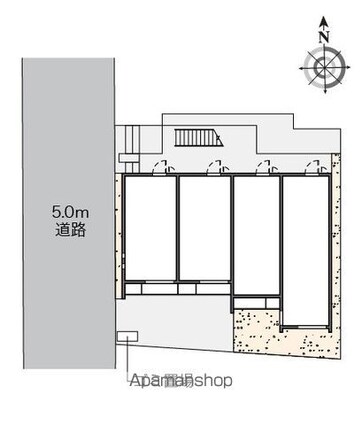 クレイノブルーコーポⅡ[1K/20.53m2]の配置図