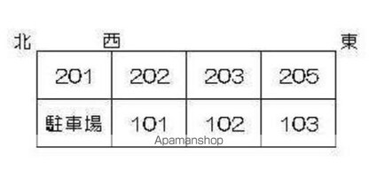 コーポ飛鳥Ⅱ[1K/19.44m2]の配置図
