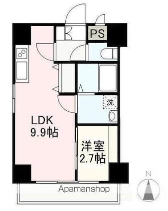 プレシャスタイム亀井町[1LDK/31.68m2]の間取図