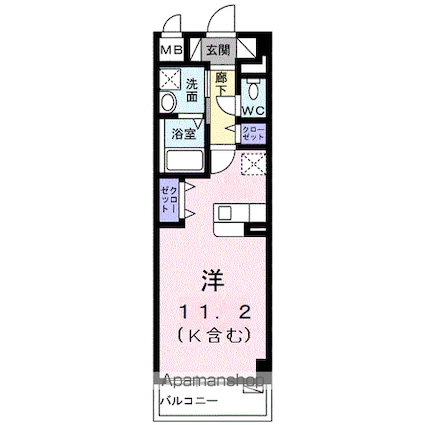 オンネアまかび[1R/30.65m2]の間取図