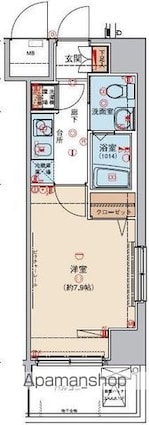 ロメック山手日暮里[1K/25.42m2]の間取図