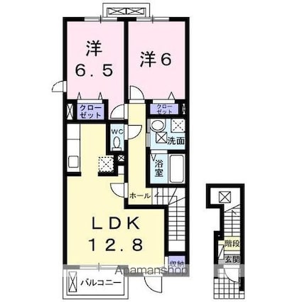 プリートアルバⅡ[2LDK/62.45m2]の間取図