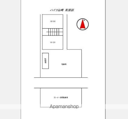 ハイツ山崎[1K/19m2]の配置図