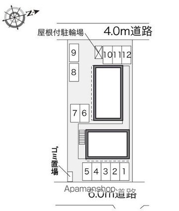 レオパレスファイン[1K/19.87m2]の配置図