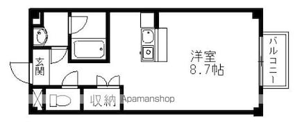 パラッツォ本宮[1R/27.72m2]の間取図