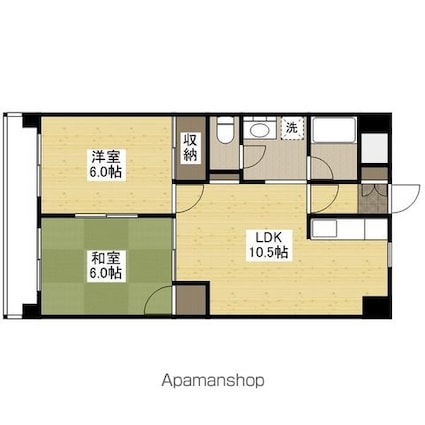 広島県広島市中区堺町２丁目[2LDK/48.52m2]の間取図