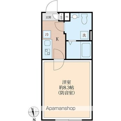 ラシクラス北赤羽[1K/23.76m2]の間取図