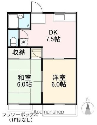 ハイツ山本[2DK/40m2]の間取図
