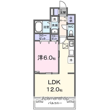 港町１丁目アパート　　　　　　　　　　　　　　　　　　　　　[1LDK/42.38m2]の間取図