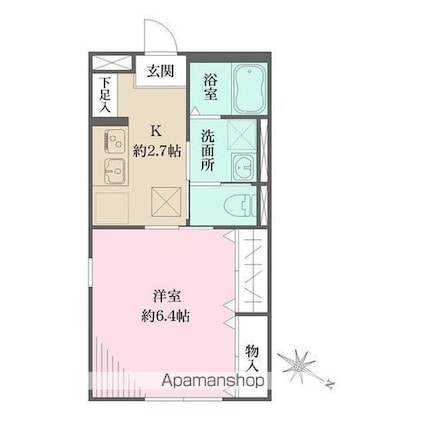 メゾン・レイカ[1K/26.49m2]の間取図