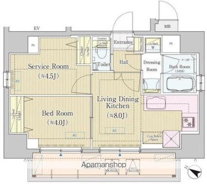 ラヴィラント御茶ノ水[1SLDK/40.18m2]の間取図