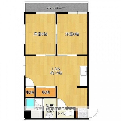 中元ビル[2LDK/52m2]の間取図