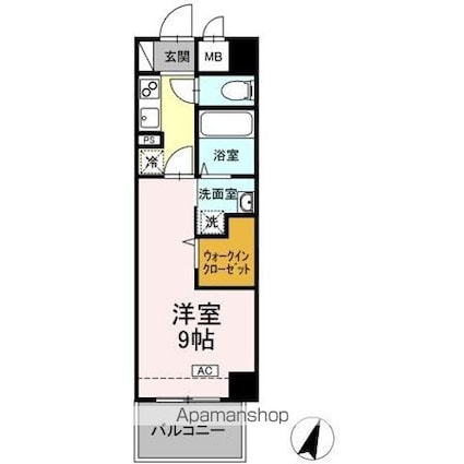 セレーノ福山駅前[1K/29.55m2]の間取図