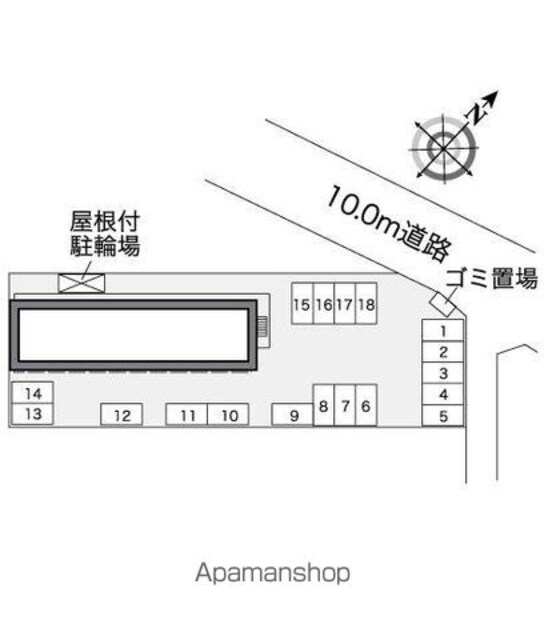 レオパレス笠原[1K/23.18m2]の配置図
