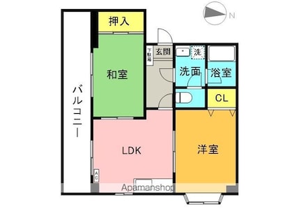 コーポフローライト[2LDK/55.92m2]の間取図