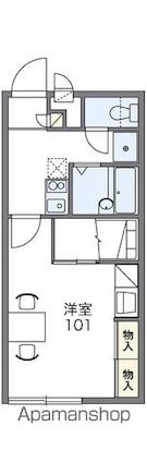 レオパレスソレーユ[1K/23.18m2]の間取図