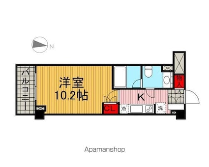 東京都世田谷区代沢２丁目[1K/28.35m2]の間取図