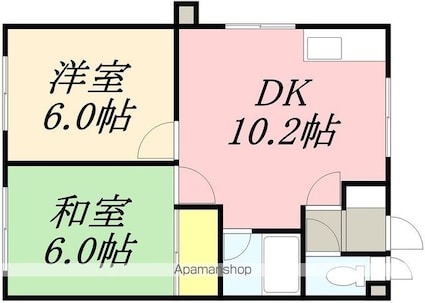 ファミール高野　１号館[2LDK/44.62m2]の間取図