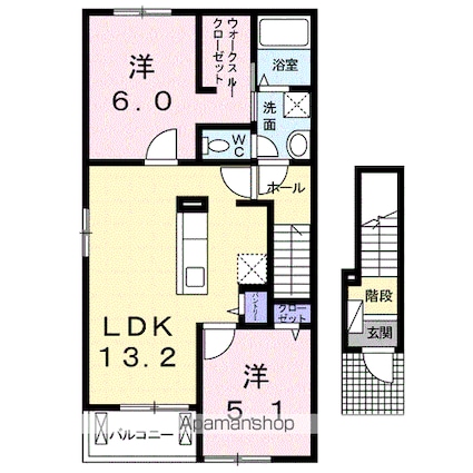 パインビレッジ　ビオーラ[2LDK/58.67m2]の間取図
