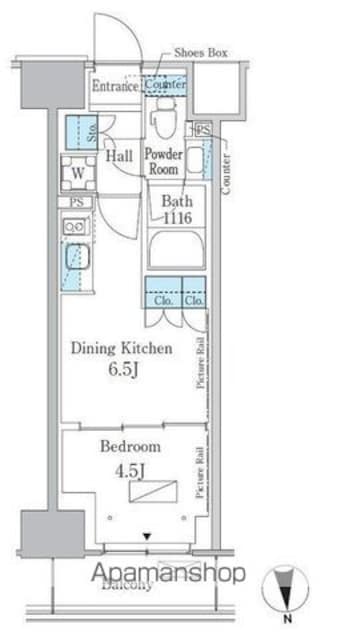 東京都新宿区百人町３丁目[1DK/28.17m2]の間取図