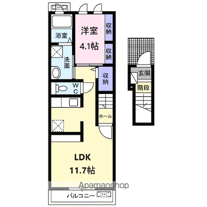 ブランドール　北根[1LDK/40.09m2]の間取図