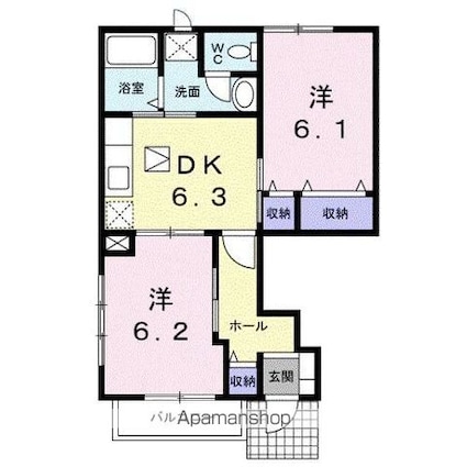 リーヴメゾン北館　Ｃ[1LDK/46.92m2]の間取図