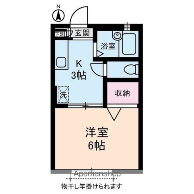 東京都世田谷区鎌田２丁目[1K/21m2]の間取図
