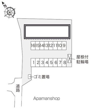 レオパレス蛎瀬Ⅱ[1K/28.02m2]の配置図