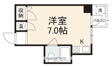 Ｒ・太田ハイム[1R/16.6m2]の間取図