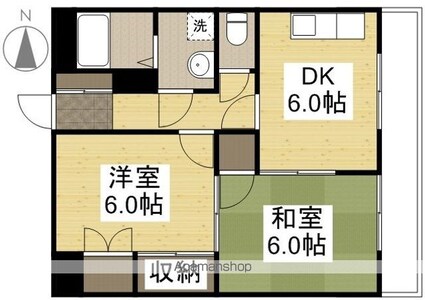 岡山県倉敷市大島[2DK/43.8m2]の間取図