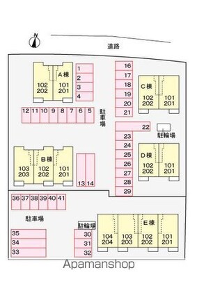 グラン　テレーノ　Ｃ[2LDK/56.68m2]の配置図