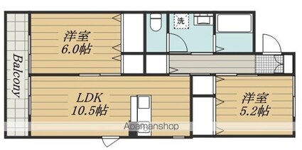 グランデール[2LDK/50.39m2]の間取図