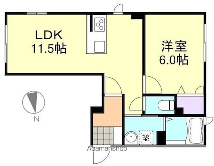 セレッソ浜町　Ｃ[1LDK/40.16m2]の間取図