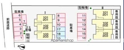 ピュール・ソレイユⅠ[1LDK/35.55m2]の配置図