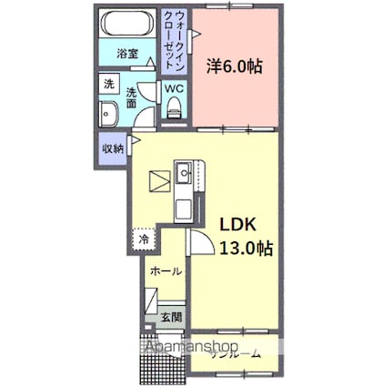 サニーセトル拾弐号館[1LDK/48.18m2]の間取図