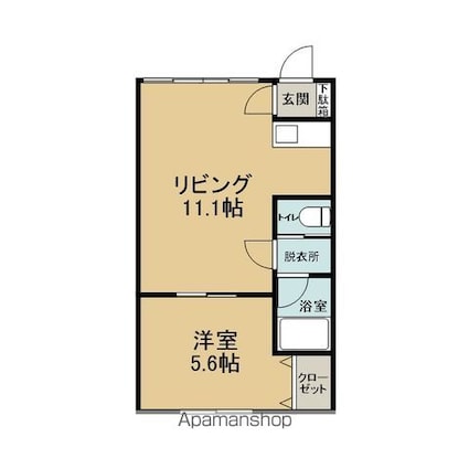 イエローシティ[1LDK/35.19m2]の間取図