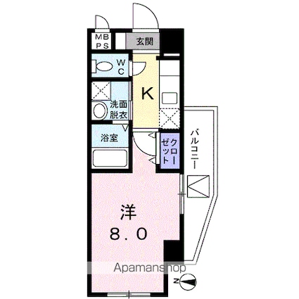 ＴＡＫＣＳ[1K/26.03m2]の間取図