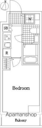 スカイコート中村橋第２[1K/20.72m2]の間取図