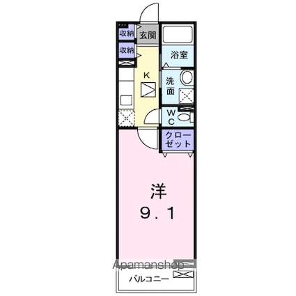 パセーオ[1K/30.43m2]の間取図