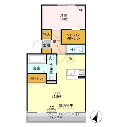 セイチ上近江　Ｂ[1LDK/48.9m2]の間取図