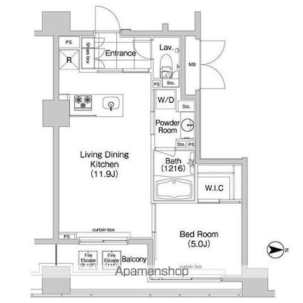 コンフォリア新川[1LDK/41.05m2]の間取図