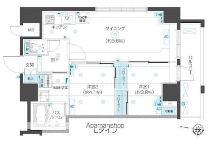 フェニックス椎名町駅前[2DK/45.31m2]の間取図