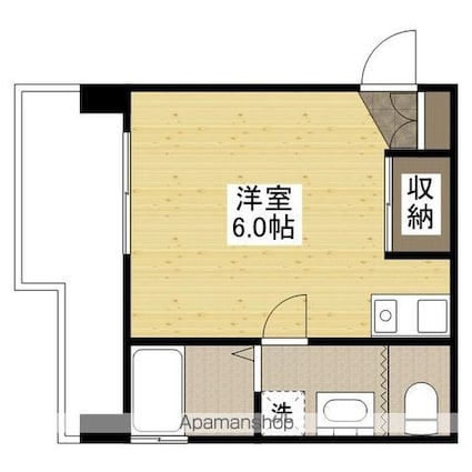 Ｙビル[1R/23.25m2]の間取図