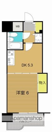 朝日プラザエザース中央[1DK/26.77m2]の間取図