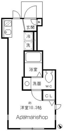 アドウビ学芸大学[1R/22.62m2]の間取図